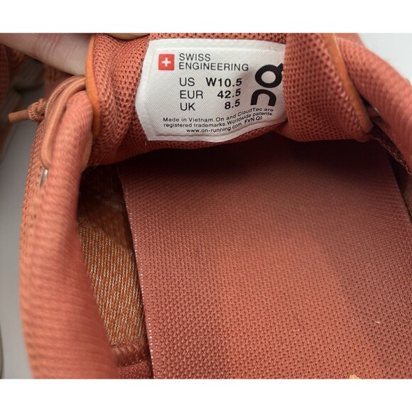 On Running Cloud Running Shoes Chili Rust US Womens Size 10.5 - Picture 6 of 6